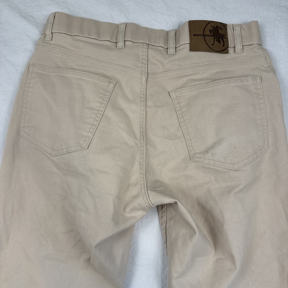 Hart Schaeffner Marx Jeans Mens 32x32 Tan Stretch Straight Leg (Fit 31x29)